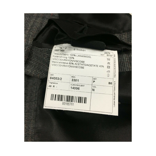 LUIGI BIANCHI MANTOVA man suit gray trousers + jacket art 3301 100% wool MADE IN ITALY regular slim