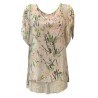 LA FEE MARABOUTEE blusa over donna cipria fantasia 70% viscosa 30% seta MADE IN ITALY