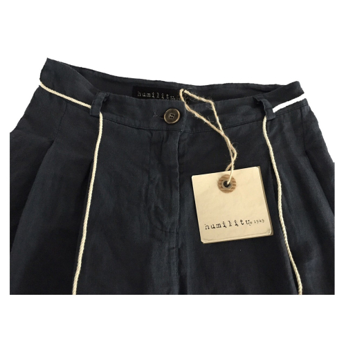 HUMILITY 1949 woman trousers  bordeaux 100% linen MADE IN ITALY