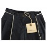HUMILITY 1949 pantalone donna largo gamba cm 33 bordeaux lavato vita alta