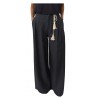 HUMILITY 1949 pantalone donna largo gamba cm 33 bordeaux lavato vita alta