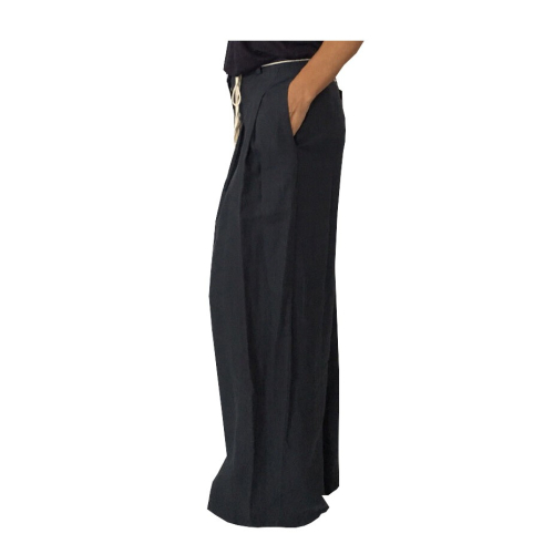 HUMILITY 1949 woman trousers  bordeaux 100% linen MADE IN ITALY