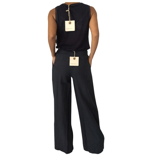 HUMILITY 1949 woman trousers  bordeaux 100% linen MADE IN ITALY