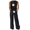 HUMILITY 1949 pantalone donna largo gamba cm 33 bordeaux lavato vita alta