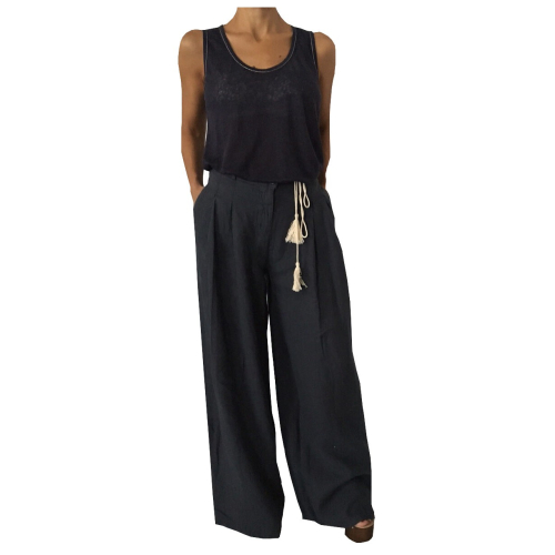 HUMILITY 1949 woman trousers  bordeaux 100% linen MADE IN ITALY