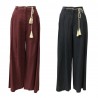 HUMILITY 1949 woman trousers  bordeaux 100% linen MADE IN ITALY