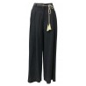 HUMILITY 1949 pantalone donna largo gamba cm 33 bordeaux lavato vita alta