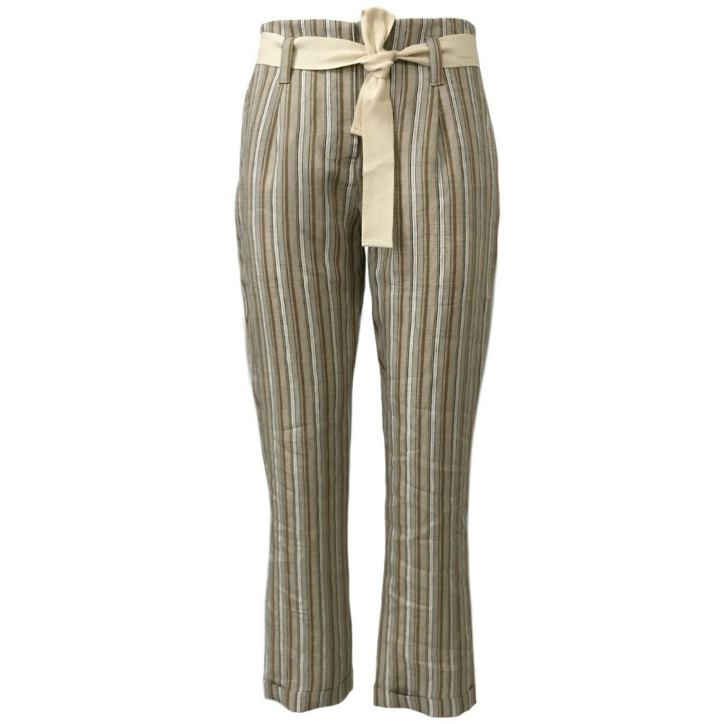 HUMILITY 1949 Pantalone donna lino a righe art HA8071 MADE IN ITALY