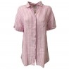 AND Maxi camicia donna rosa righe bianco art D455E871M 100% lino