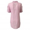AND woman shirt pink with white stripes art D455E871M 100% linen