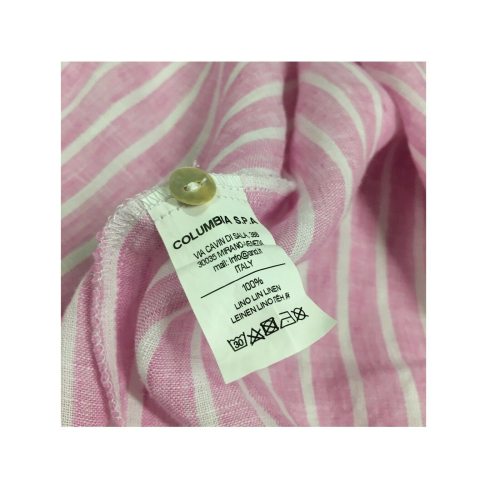 AND woman shirt pink with white stripes art D455B871M 100% linen - Calibrated measurements