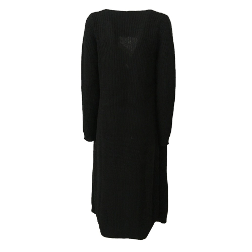 LA FEE MARABOUTE cardigan donna lungo nero/lurex nero 65% acrilico 35% poliammide