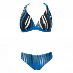 GIADAMARINA two piece swimsuit triangle blue/black mod 972 MADE IN ITALY