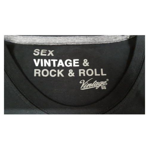 VINTAGE 55 "ROCK & ROLL" half sleeve woman black t-shirt, Th Beatles