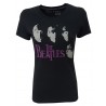 VINTAGE 55 "ROCK & ROLL" half sleeve woman black t-shirt, Th Beatles