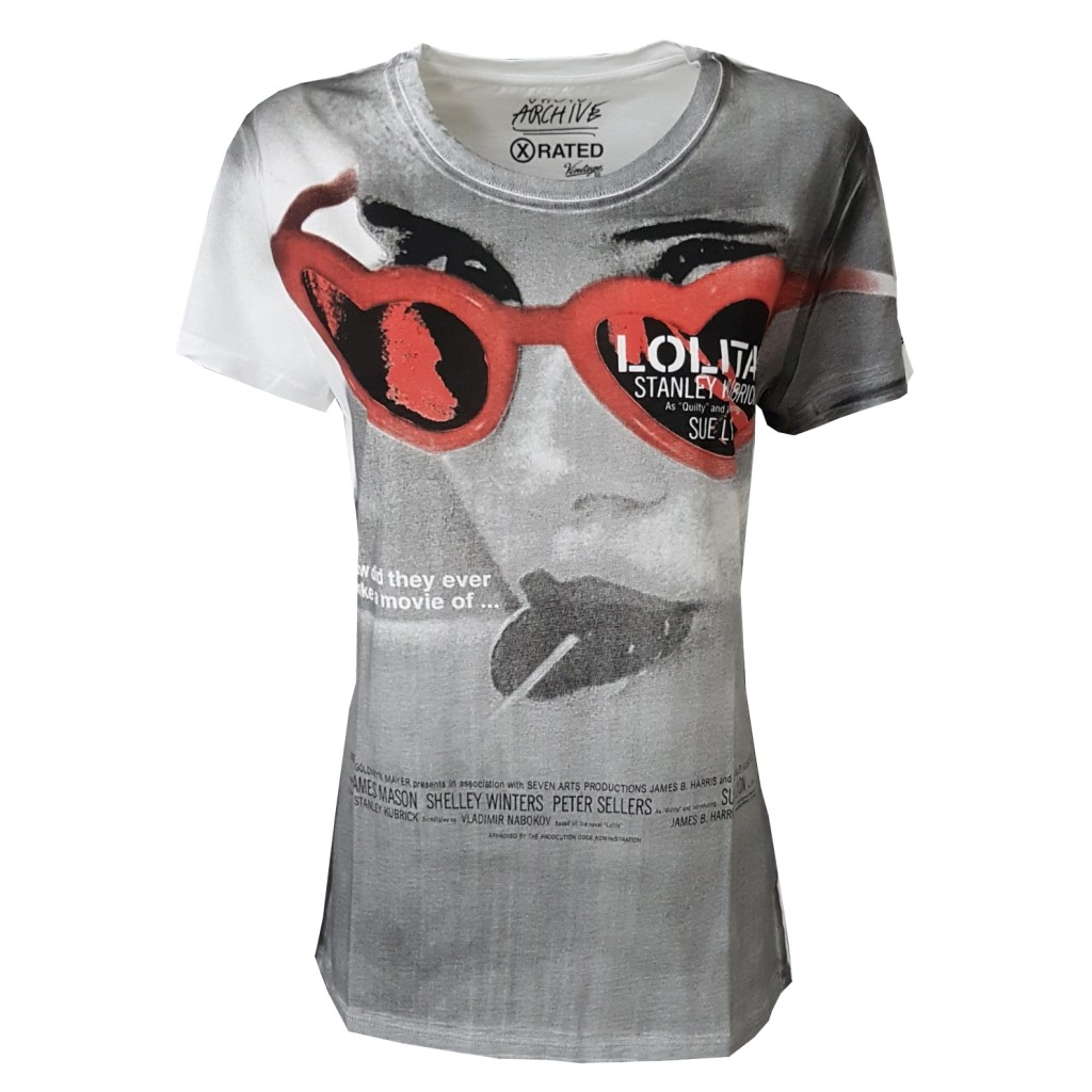 VINTAGE 55 T-shirt donna mezza manica bianca con stampa "Lolita" VINTAGE 55 T-shirt donna mezza manica bianca con stampa "Lolita"