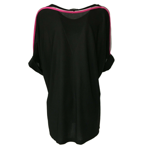 HANITA woman sweater viscose black/fucsia tulle details art H.T276.2143 MADE IN ITALY