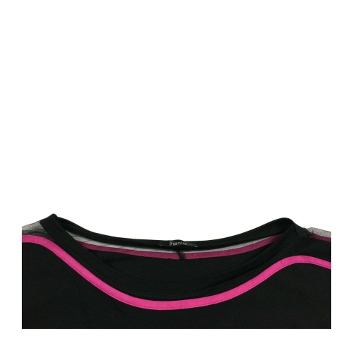 HANITA Maxi maglia donna nero viscosa dettagli tulle art H.T276.2143 MADE ITALY