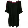 HANITA woman sweater viscose black/fucsia tulle details art H.T276.2143 MADE IN ITALY