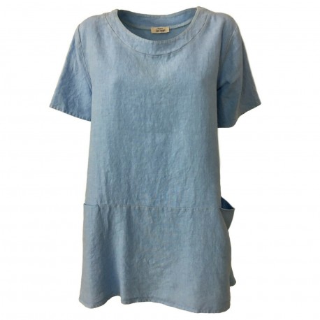 GARDEROBE DE SAINT TROPEZ woman shirt mod ST206 100% linen MADE IN ITALY