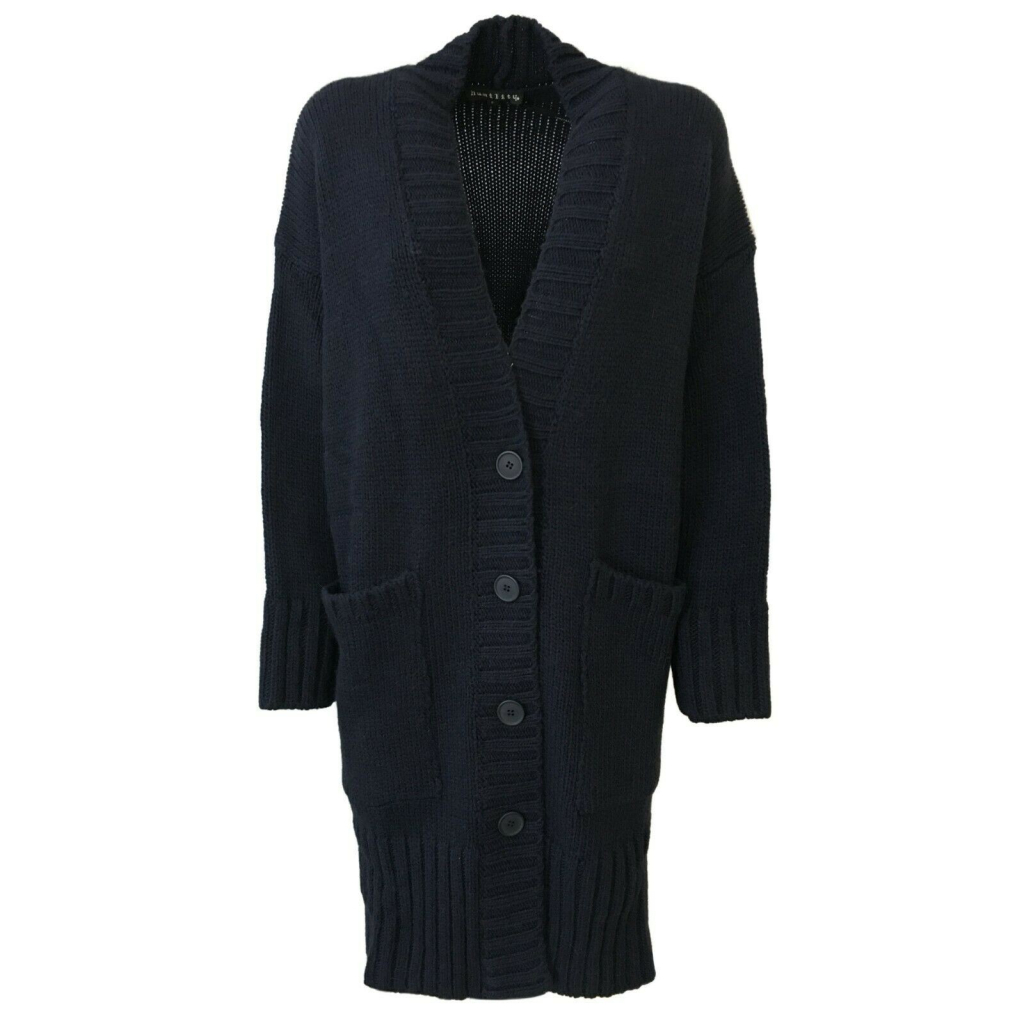 HUMILITY Women's wool blue maxi cardigan art HA9092 MADE IN ITALY HUMILITY Women's wool blue maxi cardigan art HA9092 MADE IN ITALY