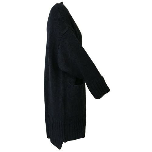 HUMILITY Women's wool blue maxi cardigan art HA9092 MADE IN ITALY