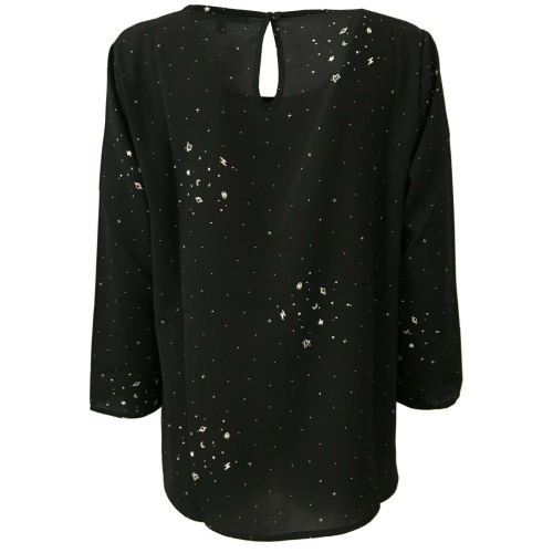 LA FEE MARABOUTEE women's Blouse black art FC1214 98% polyester 2% elastane MADE IN ITALY