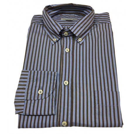 BRANCACCIO camicia uomo righe blu/bianco