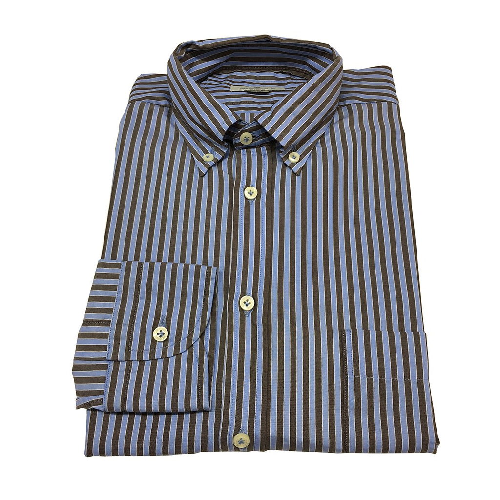 BRANCACCIO camicia uomo righe blu/bianco