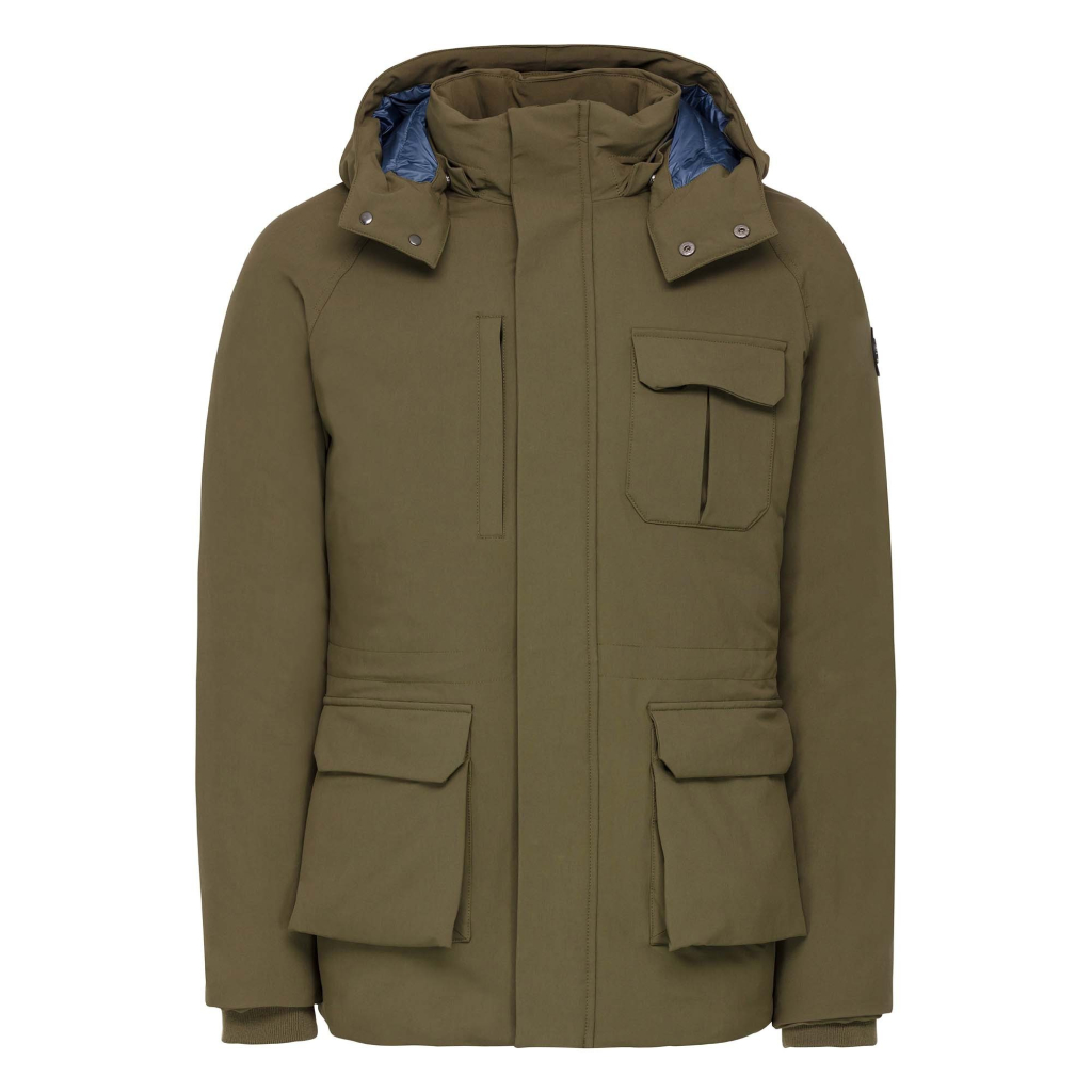 JOTT Men's down jacket with hood ANTARTIC STRETCH Khaki 50% polyamide, 40% polyester, 10% elastane JOTT Men's down jacket with hood ANTARTIC STRETCH Khaki 50% polyamide, 40% polyester, 10% elastane