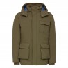 JOTT Men's down jacket with hood ANTARTIC STRETCH Khaki 50% polyamide, 40% polyester, 10% elastane