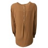 TELA long-sleeved round neck women's shirt buttons on the back mod CROMA MADE IN ITALY