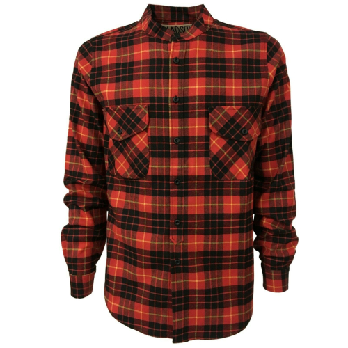 BKØ linea MADSON Camicia uomo lana quadri rosso/nero mod DU19529 TARTAN MADE IN ITALY