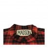 BKØ linea MADSON Camicia uomo lana quadri rosso/nero mod DU19529 TARTAN MADE IN ITALY