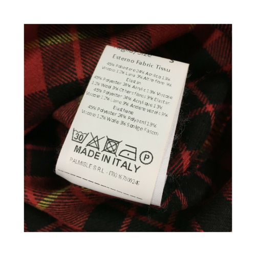 BKØ man shirt wool red/black mod DU19529 TARTAN MADE IN ITALY