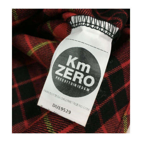 BKØ linea MADSON Camicia uomo lana quadri rosso/nero mod DU19529 TARTAN MADE IN ITALY