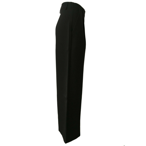 LA FEE MARABOUTEE Pantalone donna largo nero con pence mod FC1428 MADE IN ITALY