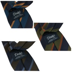 DRAKE'S LONDON Tie Man lined Regimental fantasy 147x8 cm MADE IN ENGLAND