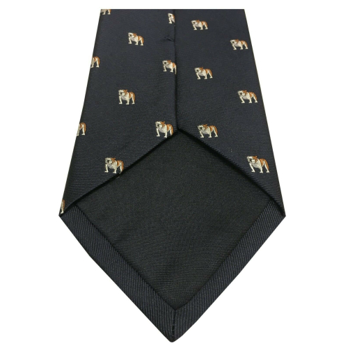 DRAKE'S LONDON Tie Man lined fantasy Dogs cm 147x8 MADE IN ENGLAND