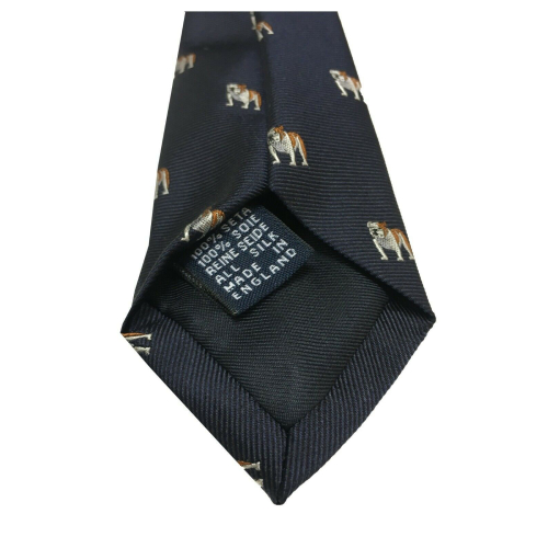 DRAKE'S LONDON Tie Man lined fantasy Dogs cm 147x8 MADE IN ENGLAND
