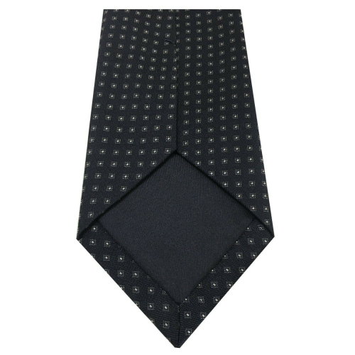 DRAKE'S LONDON Tie Man lined blue white squares 147x8 cm MADE IN ENGLAND