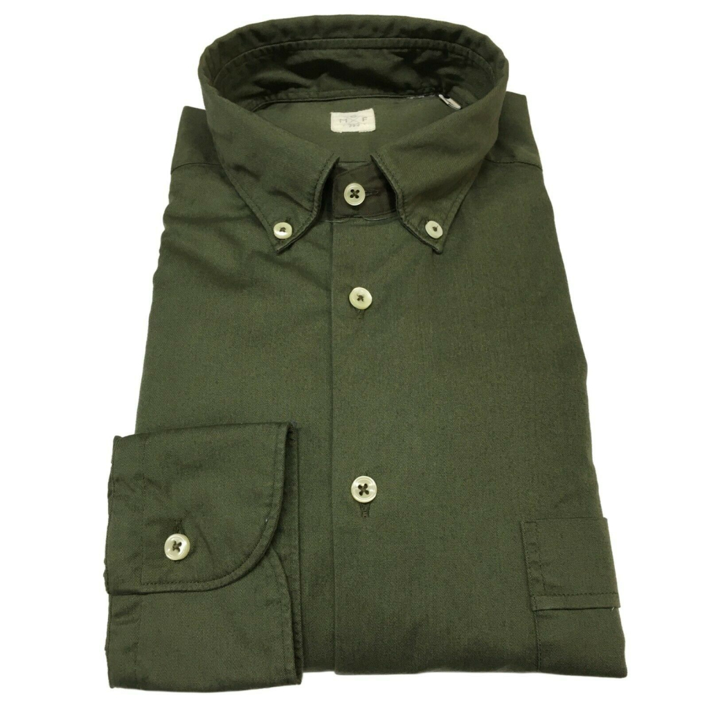 MGF 965 Camicia uomo verde button-down con taschino mod 92 L.T. 100% cotone MGF 965 Camicia uomo verde button-down con taschino mod 92 L.T. 100% cotone