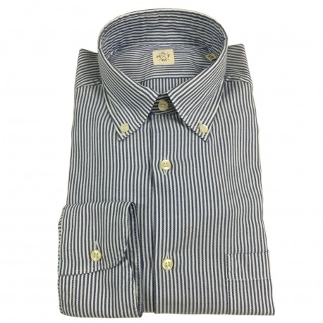 MGF 965 Camicia uomo righe bianco/azzurro button-down mod 92 L.T 100% cotone