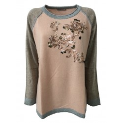 ELENA MIRÒ women's salmon / dove / silver sweater