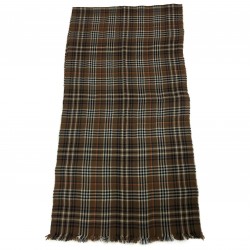 DRAKE'S men's scarf brown check art 19768 100% wool MADE IN SCOTLAND
