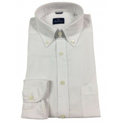 BRANCACCIO camicia uomo Bianca Oxford button-down con taschino mod NICK ABL02