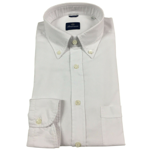 BRANCACCIO camicia uomo Bianca Oxford button-down con taschino mod NICK ABL02