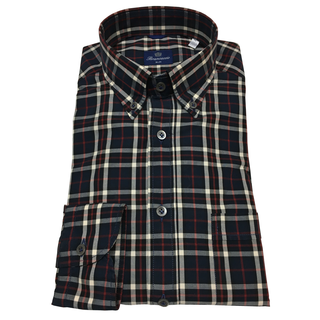 BRANCACCIO camicia uomo button-down con taschino mod NICK ABF1412