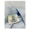 BRANCACCIO shirt man long sleeve white / blue micro pattern mod LUKE ABH1121