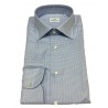 BRANCACCIO shirt man long sleeve white / blue micro pattern mod LUKE ABH1121